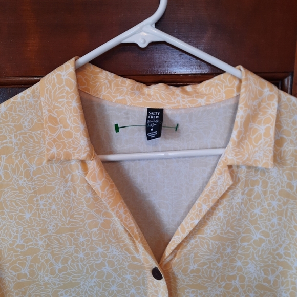 Salty Crew Seafarer Dress Dusty Gold Button Front Mini Dress Size Medium ALTERED - Picture 6 of 16